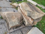 Pallet of Curb Stone Landscaping Rock, 7 Pieces, 22in to 48in ea