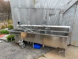 Stainless Steel NSF 3-Compartment Sink w/ Turbo Wash Hobart Washer & Disposal, Untested