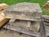 Pallet of 2 Large Pieces of Curb Stone Landscaping Rock, Approx. 36in x 33in x 8in ea