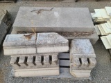 Pallet of Terracotta Building Salvage, Dental Floss, 2 Large Stone/Concrete Slabs Longest 54in