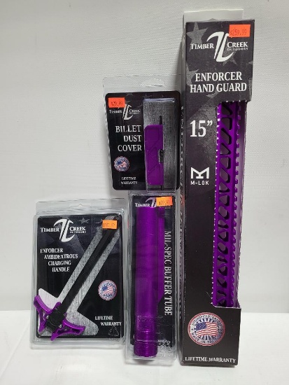 Lot of 4; Timber Creek Outdoors PURPLE Anodized AR Bulid Group