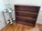 Wood Bookshelf and Wrought Iron Tile Top Stand