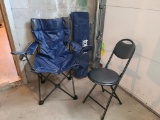 Collapsible Chair w/ Cover and Folding Stool