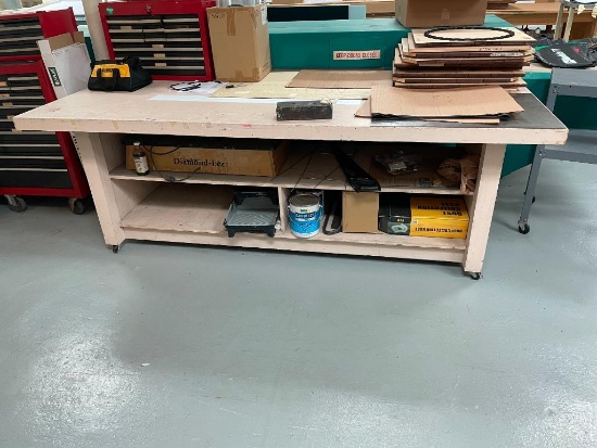 HD Shop Made Work Table w/ Thin Metal Top for Magnetic Hold Downs