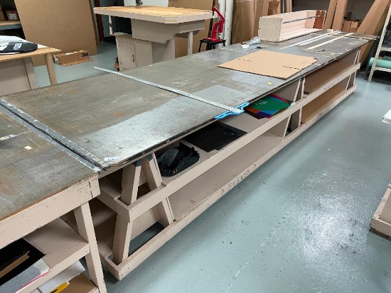 HD Shop Made Work Table w/ Thin Metal Top for Magnetic Hold Downs