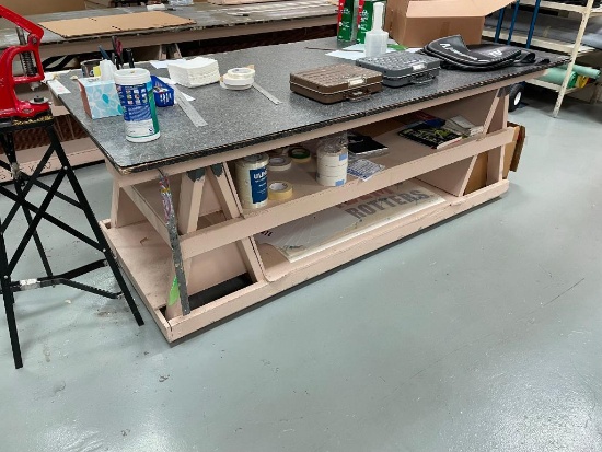 HD Shop Made Work Table w/ Thin Metal Top for Magnetic Hold Downs