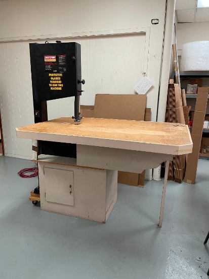 Craftsman 18in 2-Speed Wood Cutting Bandsaw w/ Shop Made Table, 2HP, 133in Blade, 17.5in Throat