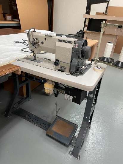 Mitzi LU401BCT Industrial Sewing Machine w/ Mitsubishi AA-LE-FM-2 Electric Presser Foot Lifter on