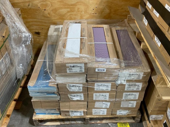24 Boxes American Olean 8in x 24in Perspecta Fancy Color Tile, 5 Colors; Purple, White, Blue, Yellow