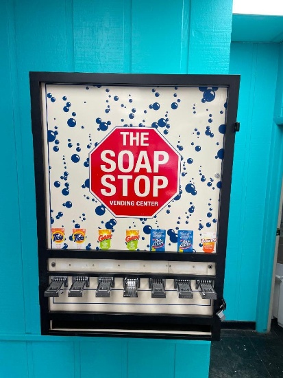 The Soap Stop, Soap Vending Machine, 7 Column Laundry Soap Vending Center, Coin-Op