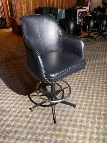Brother Lounge Padded Swivel Bar Stool w/ Foot Rest & Backs