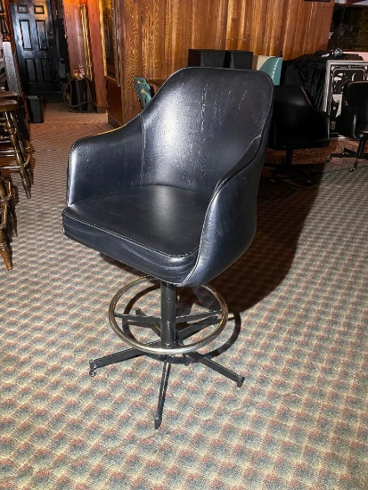 Brother Lounge Padded Swivel Bar Stool w/ Foot Rest & Backs, Slit in Seat Back, See Image