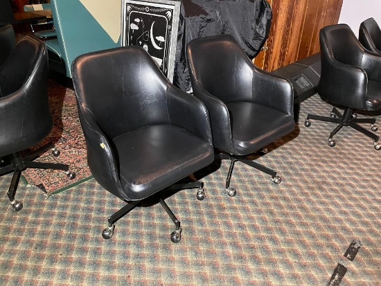 Two Brothers Lounge Padded Swivel Lounge Chairs w/ Casters
