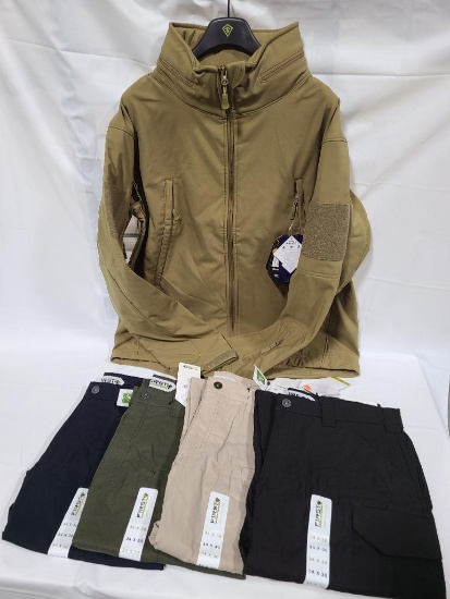 Lot of 5 Condor Summit Soft Shell Jacket Tan Size XL & First Tactical Velocity Pants 34x30"