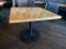 Restaurant Table, Solid Wood Blonde Top, HD Ornate Cast Metal Base, 36in x 36in x 29.5in