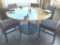 Restaurant Table, Solid Wood Round Blonde Top, HD Ornate Cast Metal Base, 58in x 29.5in