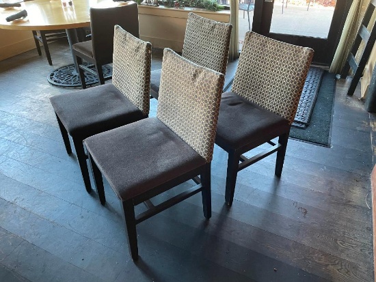 Lot of 4 Restaurant Chairs, Wood Frame, Upholstered Seat & Back, Extra Wide, Nice/Clean 4x$