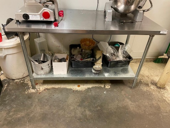 BK Resources NSF Stainless Steel Prep Table w/ Lower Shelf, Model: VTT-6030 60in x 30in x 35in