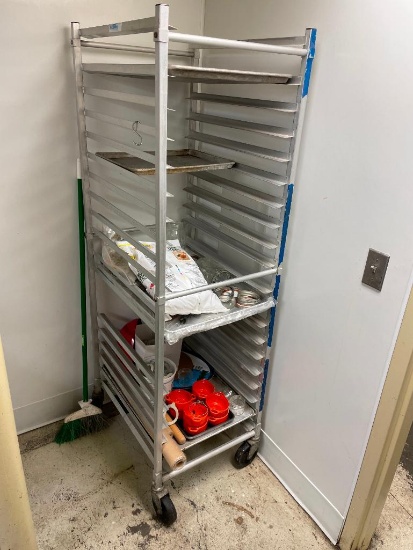 Channel NSF Aluminum Mobile Sheet Pan Rack, 17 Pan Capacity