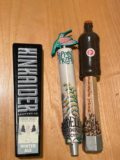 Three Craft Beer Tap Handles