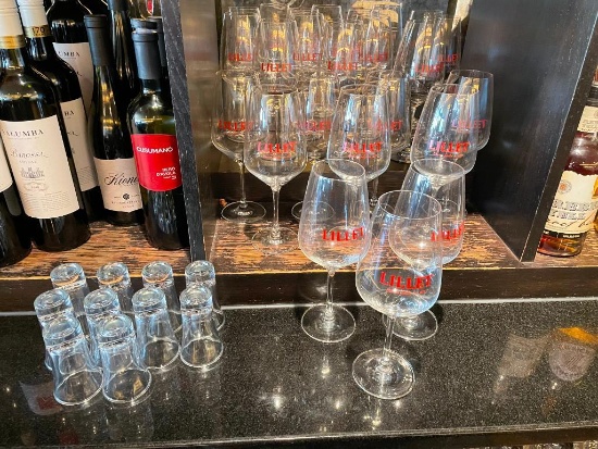 9 2oz Shot Glasses / Tasters, 17 Lillet Wine Glasses