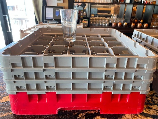 Rack of 25 Pint Beer Glasses, Clear Glass, No Logos