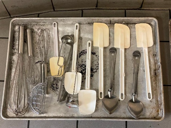 Tray of Misc. NSF Kitchen Utensils