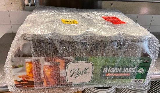 12 Ball Mason 32oz Wide Mount Jars and Bands