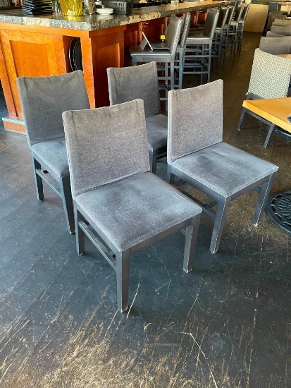Lot of 4 Restaurant Chairs, Wood Frame, Upholstered Seat & Back, Extra Wide, Nice/Clean 4x$