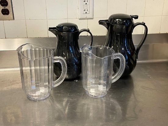 2 New Water Pitchers, 2 Coffee Carafes / Urns