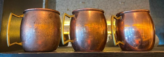 3 Copper Moscow Mule Mugs