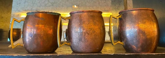 3 Copper Moscow Mule Mugs