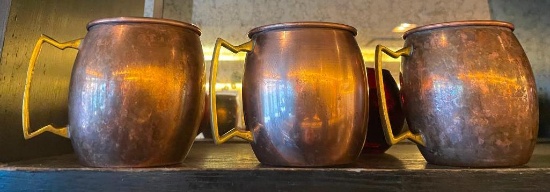 3 Copper Moscow Mule Mugs