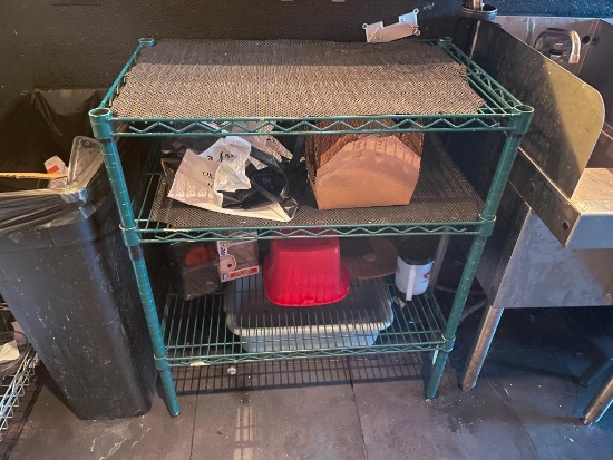 Green Epoxy Wire NSF Shelving Unit, 35in x 18in x 29in