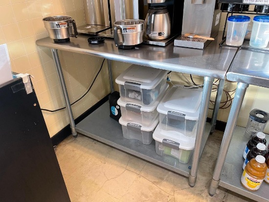 Stainless Steel Prep Table w/ Lower Shelf, 48in x 30in x 35in H