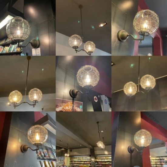 Modern Vintage Light Fixtures and Sconce Lighting - Arts & Crafts Period Style, 4 Hanging Duals, 5