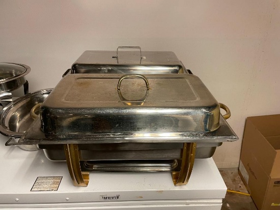 Two Full Size Chafing Pans, Complete