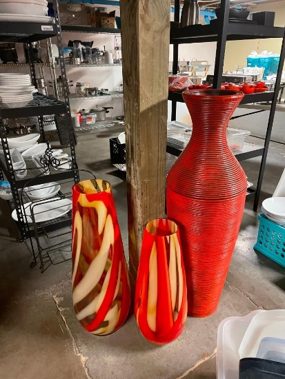 3 Large Decorative Vases