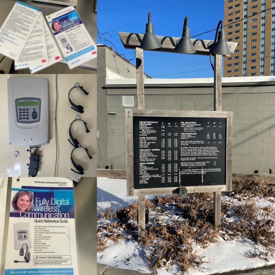 3M Wireless Communication System Model XT-1 w/ 3 Headsets, Starter Guides, Control, Exterior Speaker