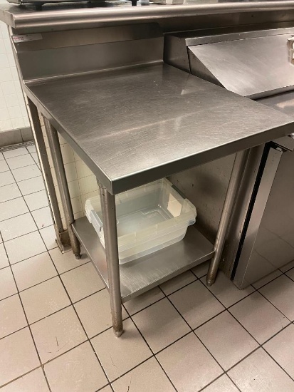 SPG Universal NSF Stainless Steel Prep Table w/ Backsplash & Lower Shelf, 34in x 30in x 36in