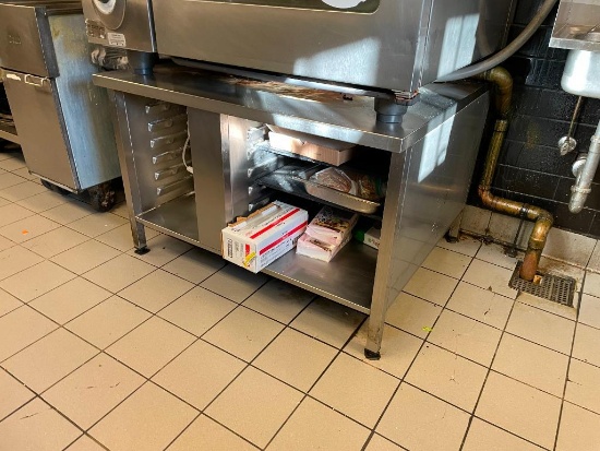 Stainless Steel NSF Stationary Equipment Stand 42in x 36in x 28in w/ Pan Storage