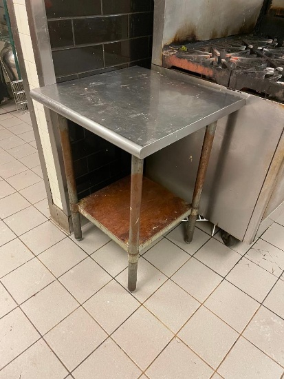 Stainless Steel Prep Table w/ Undershelf, 24in x 24in x 34in
