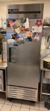 True Model T-23 Single Door Stainless Steel Commercial Refrigerator on Mobile Casters