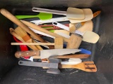 Large Group of Kitchen Utensils in Bus Tub