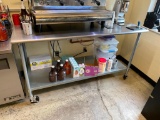 Eagle Mobile Stainless Steel Prep Table w/ Lower Shelf, Model: T3072B, 72in x 30in x 35in