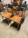 Four Hand Crafted Steel & Solid Wood Chairs, All Steel w/ Hardwood Seat Price Per Chair x 4