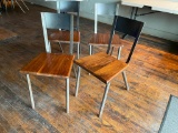 Four Hand Crafted Steel & Solid Wood Chairs, All Steel w/ Hardwood Seat Price Per Chair x 4