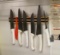 Magnetic Wall-Mount Knife Holder w/ 6 Kitchen Knives