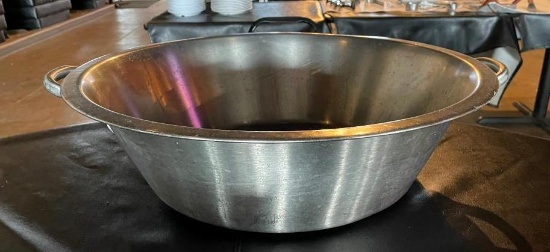 Large Stainless Steel Serving Bowl, NSF, 22in Wide, 6.5in Deep