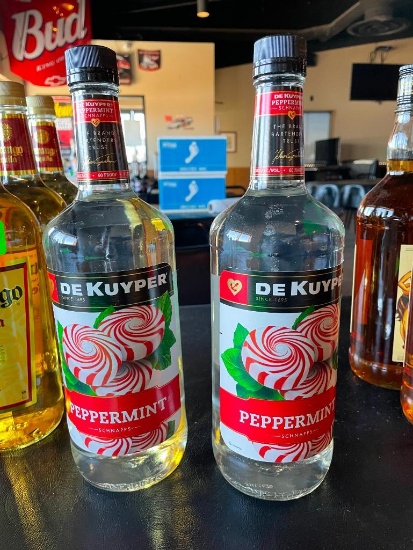 2 Sealed De Kuyper Peppermint Schnapps 1 Liter Bottles
